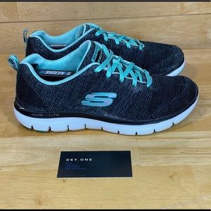 Skechers Flex Appeal 2.0 Black Mint Running Shoe
